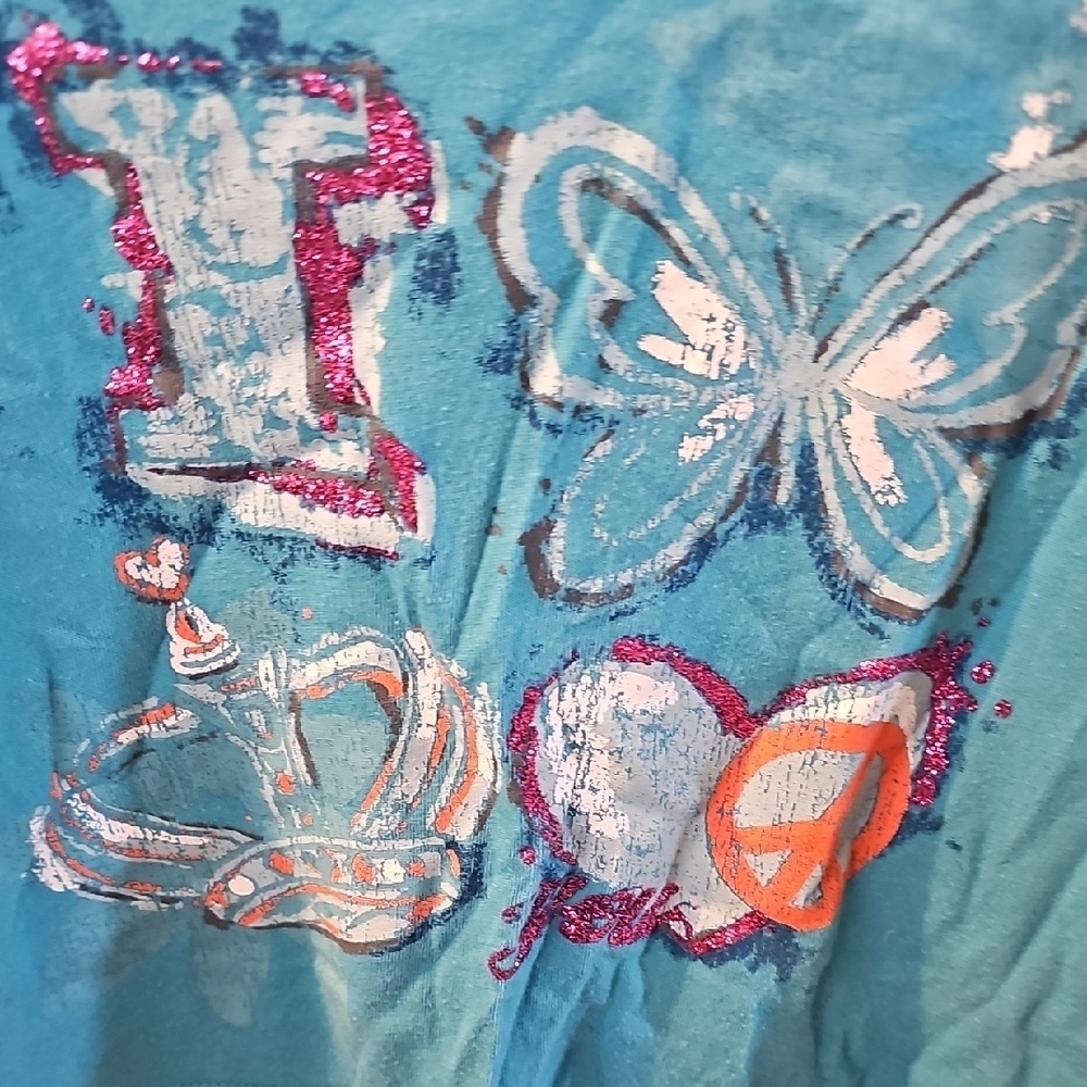 Canyon River Blues Kids Blue Graphic Top - Picture 4 of 7